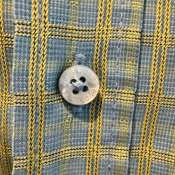 Bugatchi Uomo Flip Cuff Dress Shirt Plaid Long Sleeve Button Up Size L - Picture 5 of 11
